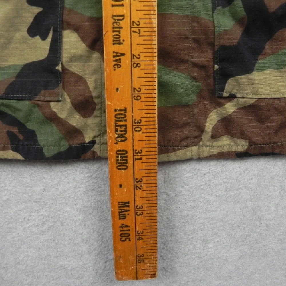 American Apparel Camo Combat Coat Mens Small Long Woodland Ripstop BDU Jacket